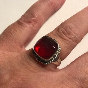 Garnet 925 Sterling Silver Ring